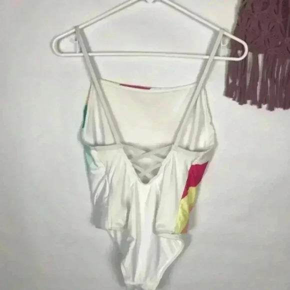 Free Press Swim White Rainbow One Piece Size Small - Picture 5 of 5